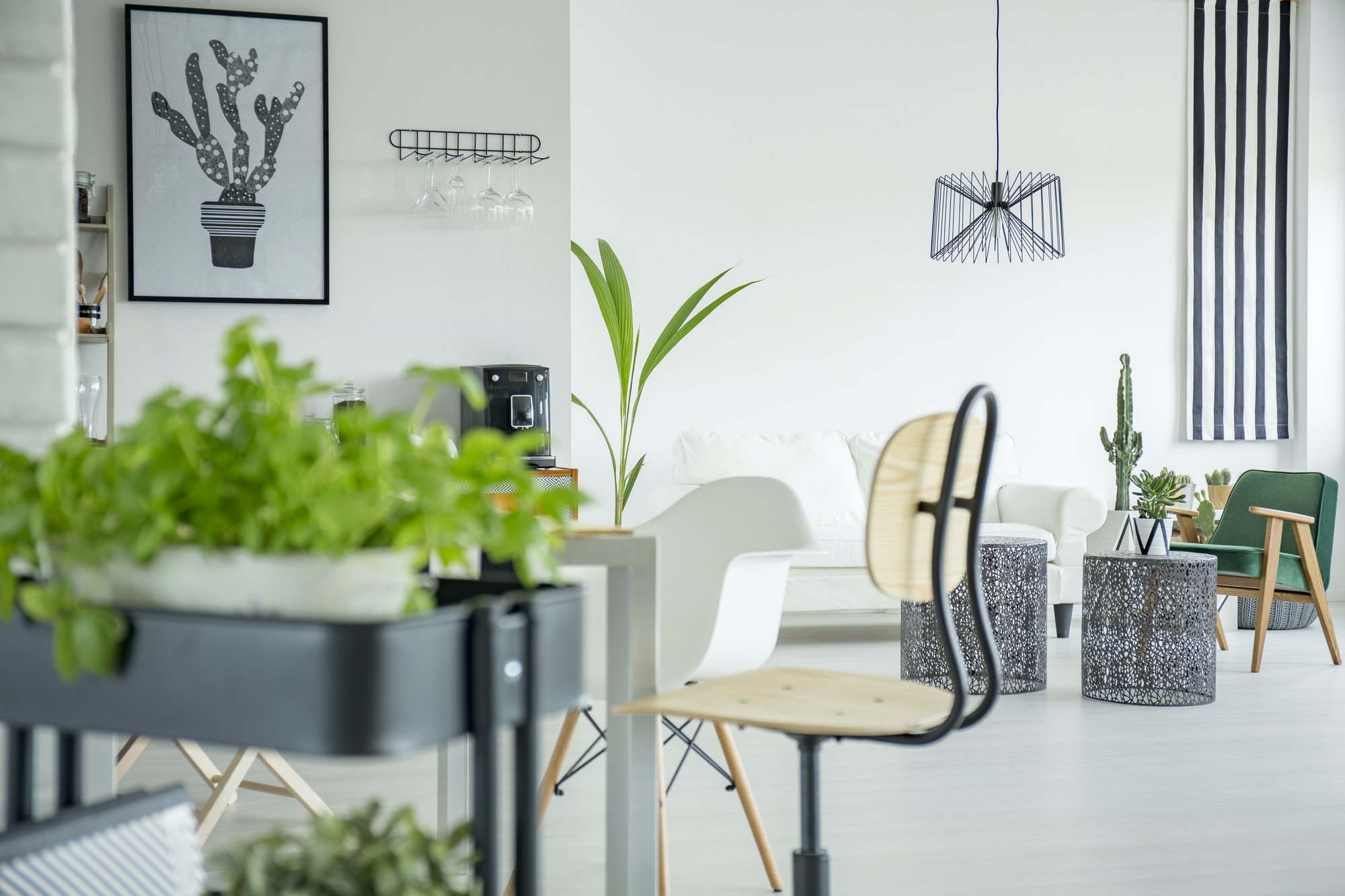 Home interior in white