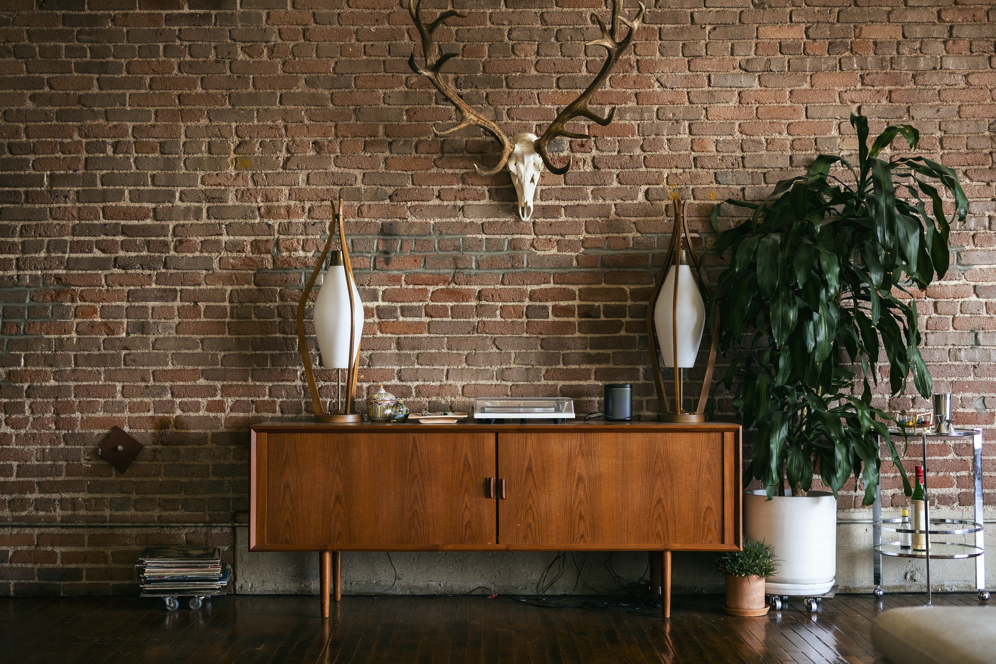 Mid century modern decorated loft style apartment